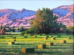 Douglas Aagard - Bales at Days End - oil on panel - 12 x 16