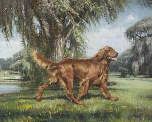 Robert Abbett - Russett Boy of Green Fairways (Rusty) - oil on canvas - 24 x 30