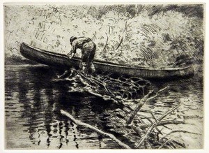Gordon M. Allen - Beaver Dam - etching/drypoint - 4.25 x 6