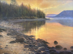 Eleinne Basa - Lake McDonald Morning - oil on canvas - 36 x 48