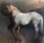 Marilyn Borglum - A Horse and His Shadow - acrylic - 60 x 60