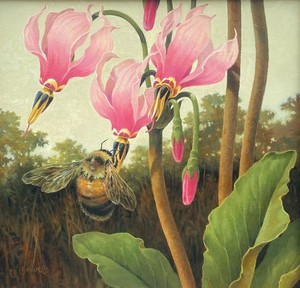 Vivian Boswell - Bumble Bee at Work - oil on canvas - 20 x 20