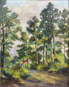 Lila Cabaniss - Cabin in the Woods - oil on panel - 23 x 18