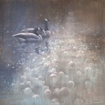 Ewoud de Groot - A Pair of Canada Geese - oil on linen - 47 x 47