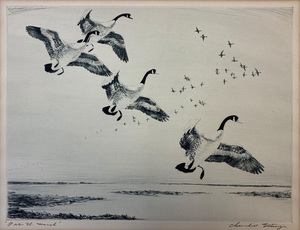 Churchill Ettinger - Over the Marsh - etching/drypoint - 9 x 12