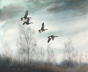 David Hagerbaumer - Four Canadas - watercolor - 8 x 10