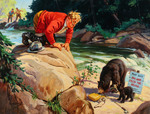 Henry (1897-1972) Hintermeister - Do Not Feed the Bears - oil on canvas - 21 x 28 inches