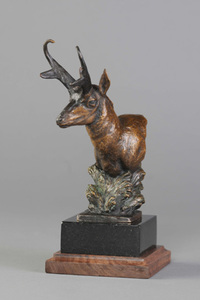 John Kobald - Antelope Bust - bronze - 9 x 4 x 6