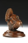 Liz Lewis - A Tom Turkey in His Spring Grandeur - bronze - 4.5 x 4.5 x 5.5