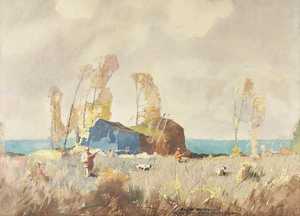 Roy Mason - Quail Hunters - watercolor - 22 x 30