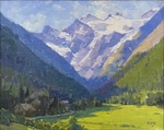 Ralph Oberg - Grand Paradiso from Conge, Italy - oil on linen - 11 x 14