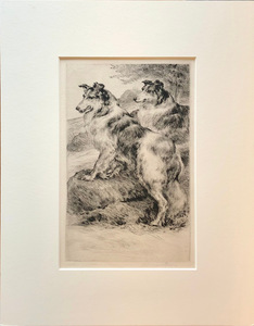 Edmund H. Osthaus - Collies - etching/drypoint - 9 x 5.25