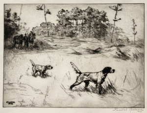 Percival L. Rosseau - Bill's Covey - etching/drypoint - 9 x 12