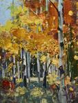 Mike Wise - Aspen Fall - acrylic on canvas - 10.5 x 13.5