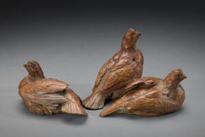 Walter Matia - Bobwhite Quail Singles, Bronze, 6.5 x 3.5 x 4