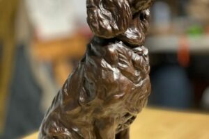 Liz Lewis - Brown Dog, bronze, edition 11 of 30, 15.5 x 11 x 6