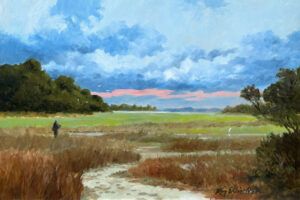 Ray Ellis - Bird Watcher, Oil on Canvas, 20 x 30 inches