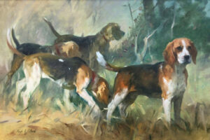 Joseph Sulkowski-art-gallery-art gallery-artist-painter-beagle-dog-scent dog-hunting-sporting